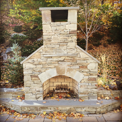 Outdoor Fireplace in the fall