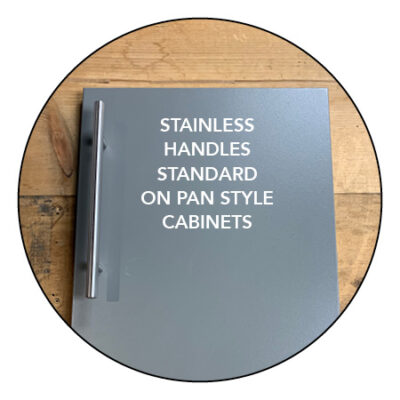 Stainless handles on Pan Door