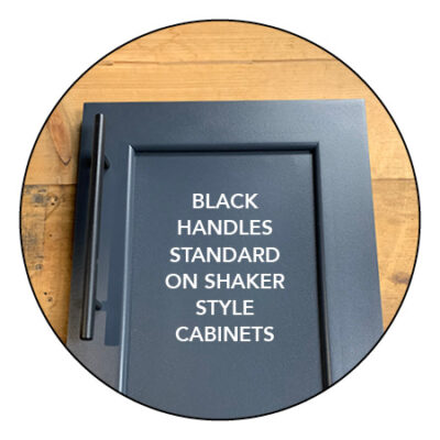Challenger cabinets Shaker Door with black handle