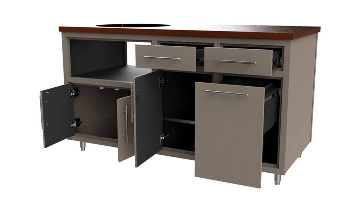 Outdoor-Aluminum-Kitchen-Cabinet-Custom-Layout-64-open drawers
