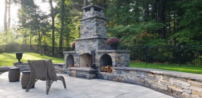 Our most popular finished outdoor fireplace 