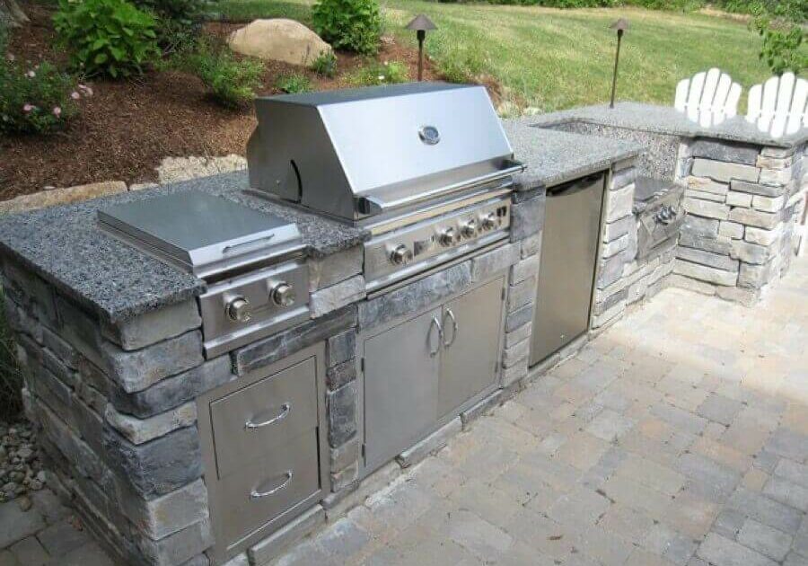 Non Masonry stainless steel cabinets and grill