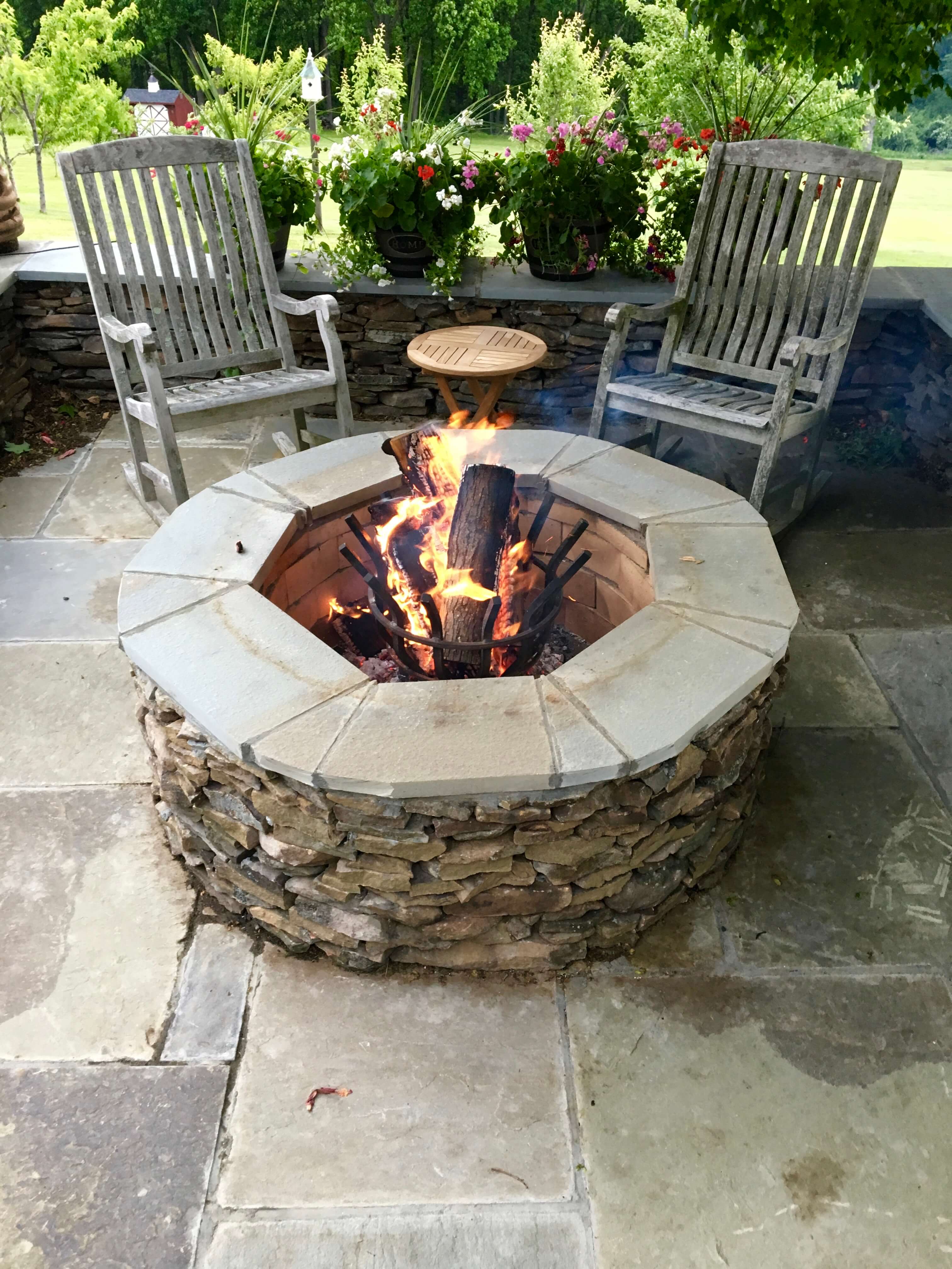 Large Round Outdoor Fire Pit Kit, Patio Fire Pit Kit
