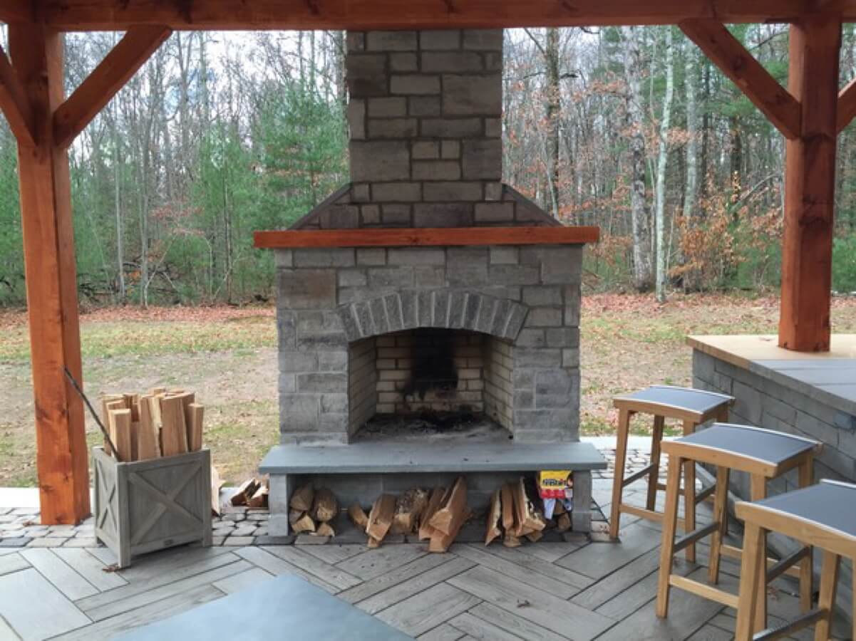 Outdoor Fireplace Kits Masonry, Outdoor Stone Wood Burning Fireplace Kits