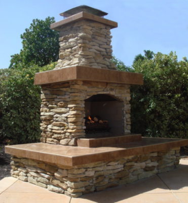 outdoor fireplace kit, outdoor fireplace, outdoor fire feature, outdoor living space