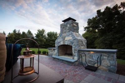 outdoor fireplace kit, outdoor fire feature, outdoor living