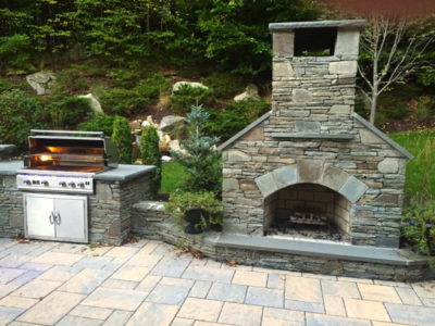 outdoor fireplace kit, outdoor kitchen, stainless steel grill