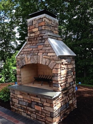 outdoor fireplace kit, outdoor living, outdoor entertaining