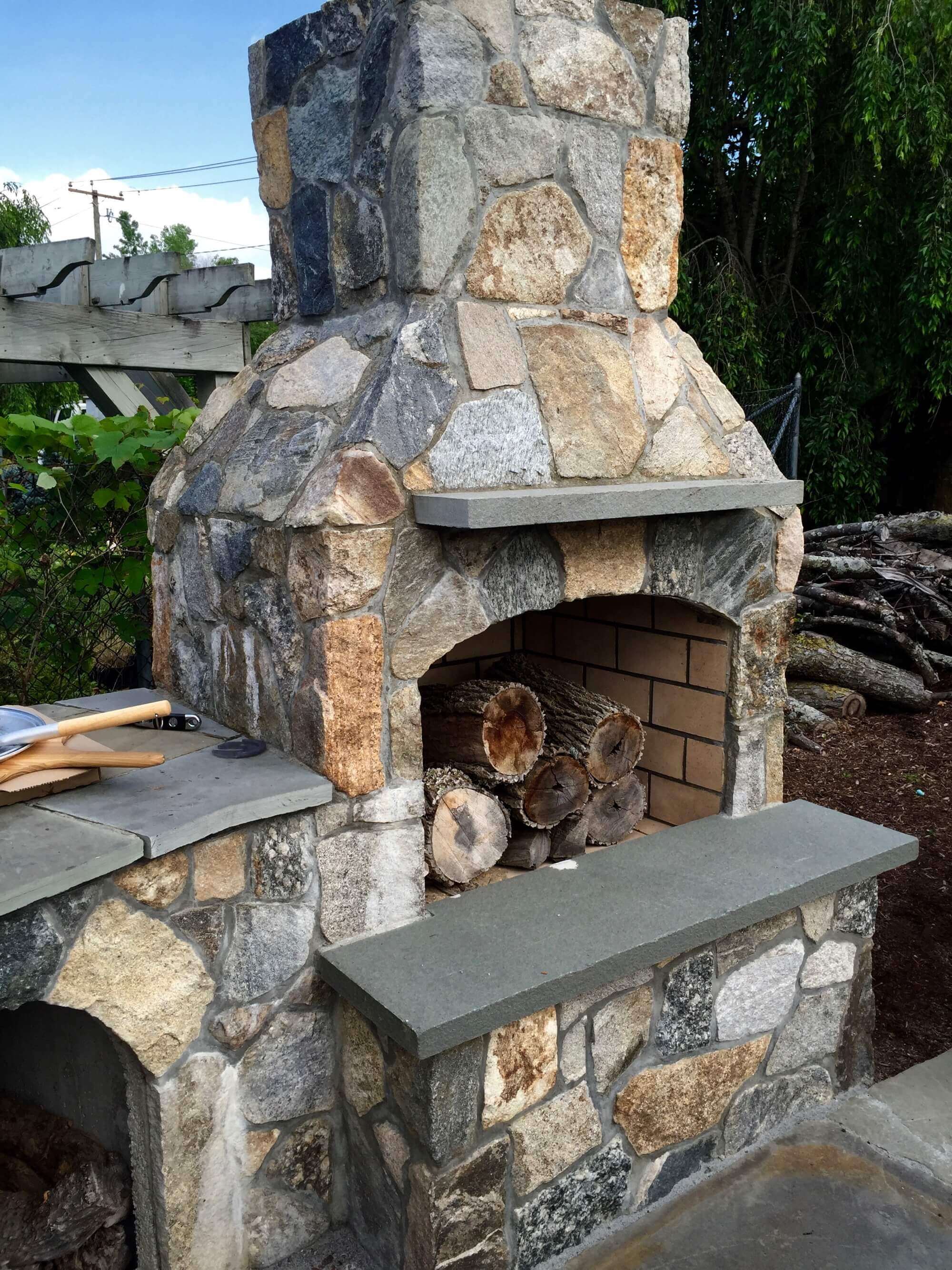 outdoor fireplace kit, outdoor fire feature, masonry fireplace kit, masonry fireplace